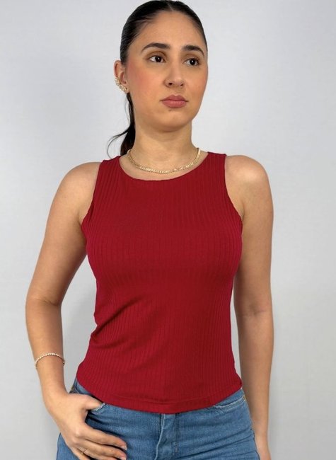 Regata Canelada Com Cropped Duplo Bordo